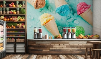 پوستر دیواری بستنی فروشی