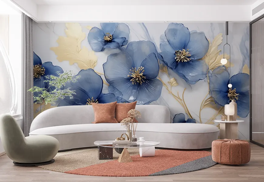 کاغذ دیواری طرح گل شقایق | کاغذ دیواری طرح گل شقایق