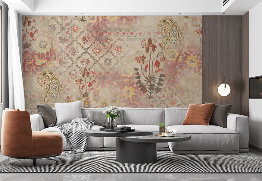 کاغذ دیواری با طرح بته جقه | کاغذ دیواری با طرح بته جقه