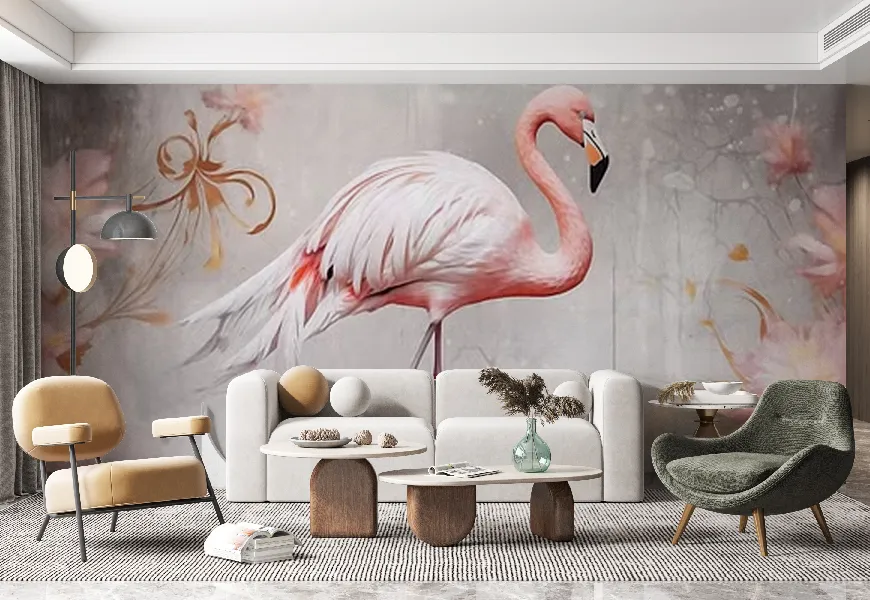 کاغذ دیواری طرح فلامینگو | کاغذ دیواری طرح فلامینگو