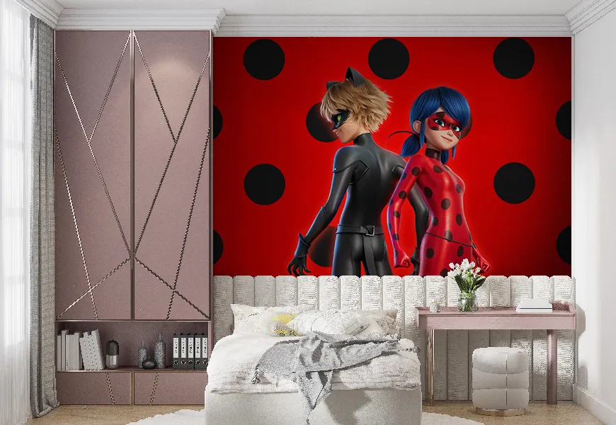 پوستر دیواری دختر کفشدوزکی | پوستر دیواری دختر کفشدوزکی