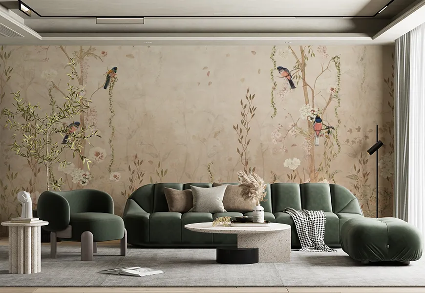 کاغذ دیواری طرح برگ ریز | کاغذ دیواری طرح برگ ریز