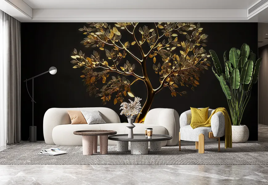 کاغذ دیواری سه بعدی درخت | کاغذ دیواری سه بعدی درخت