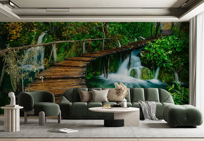 کاغذ دیواری پل چوبی | کاغذ دیواری پل چوبی