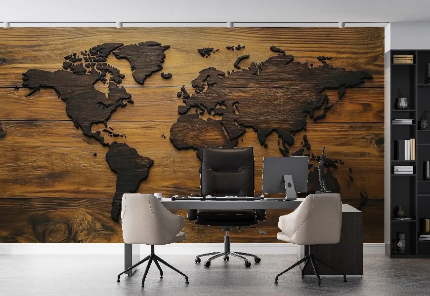 پوستر دیواری نقشه جهان | پوستر دیواری نقشه جهان