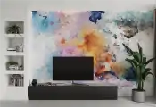 کاغذ دیواری سه بعدی پشت تلویزیون