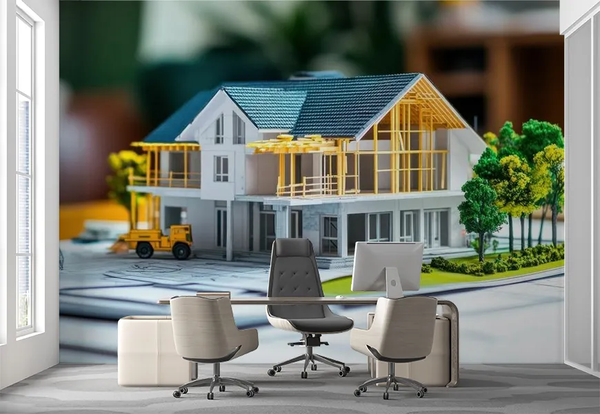 کاغذ دیواری املاک طرح ماکت
