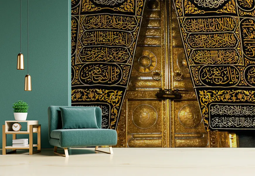کاغذ دیواری مذهبی طرح درب کعبه