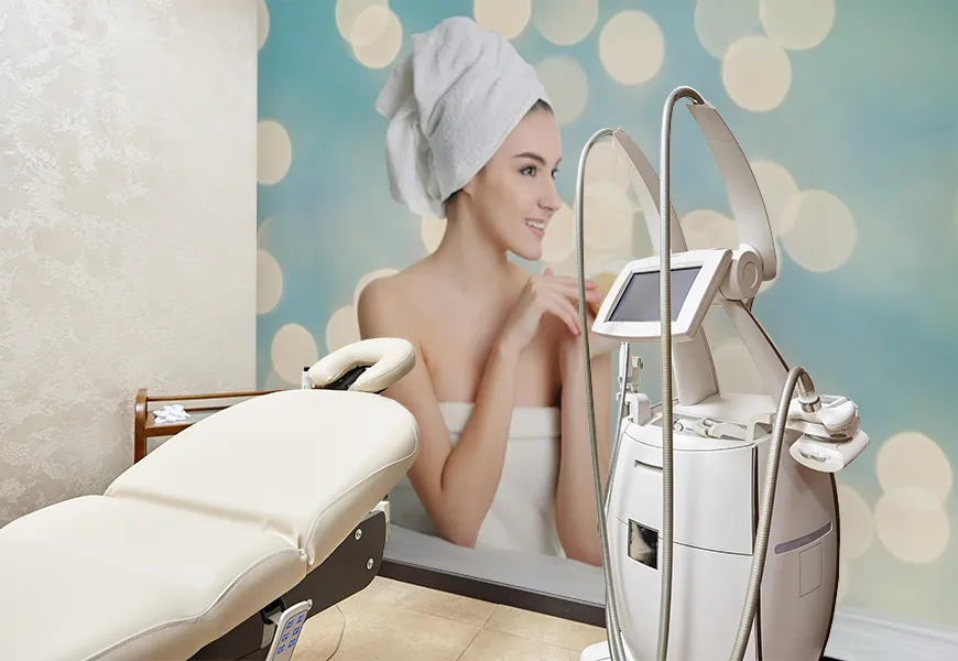 کاغذ دیواری کلینیک زیبایی طرح پرتره زن