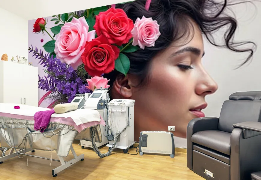 پوستر کلینیک زیبایی طرح چهره و گل