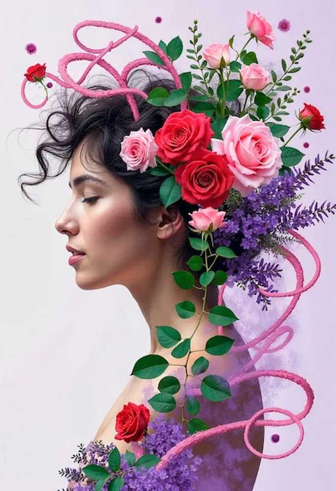 پوستر کلینیک زیبایی طرح چهره و گل