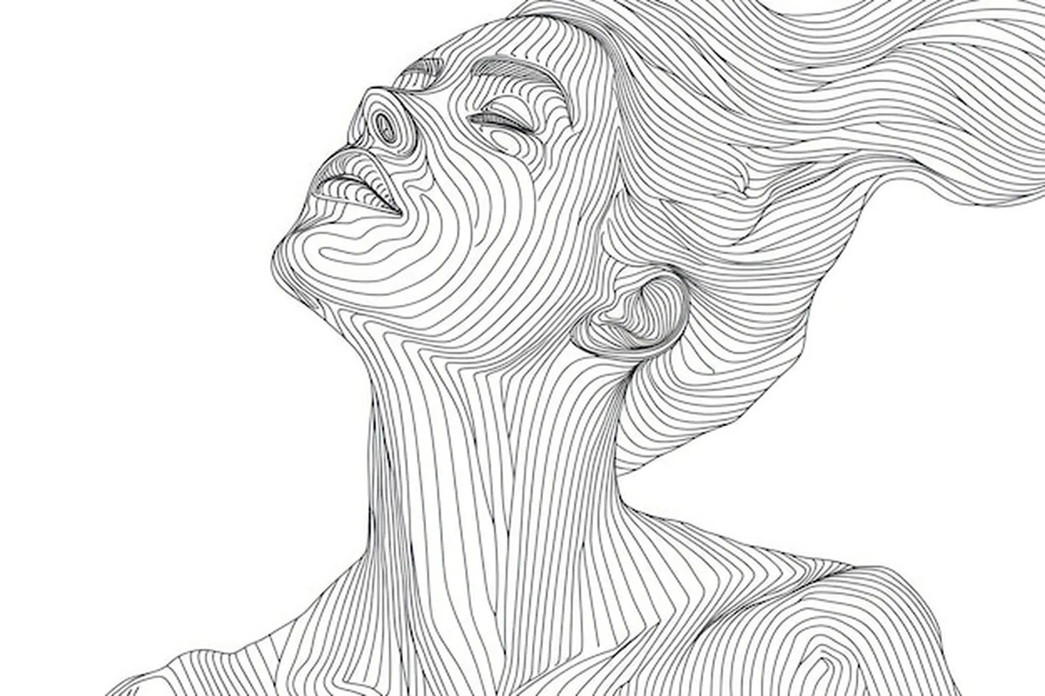 کاغذدیواری کلینیک زیبایی طراحی چهره با خط