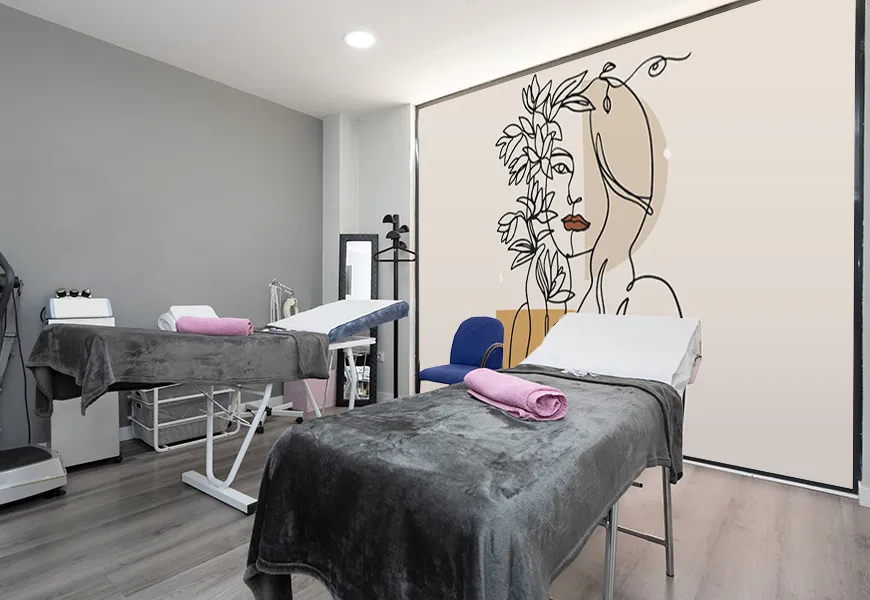 پوستر دیواری کلینیک زیبایی طرح پرتره زن