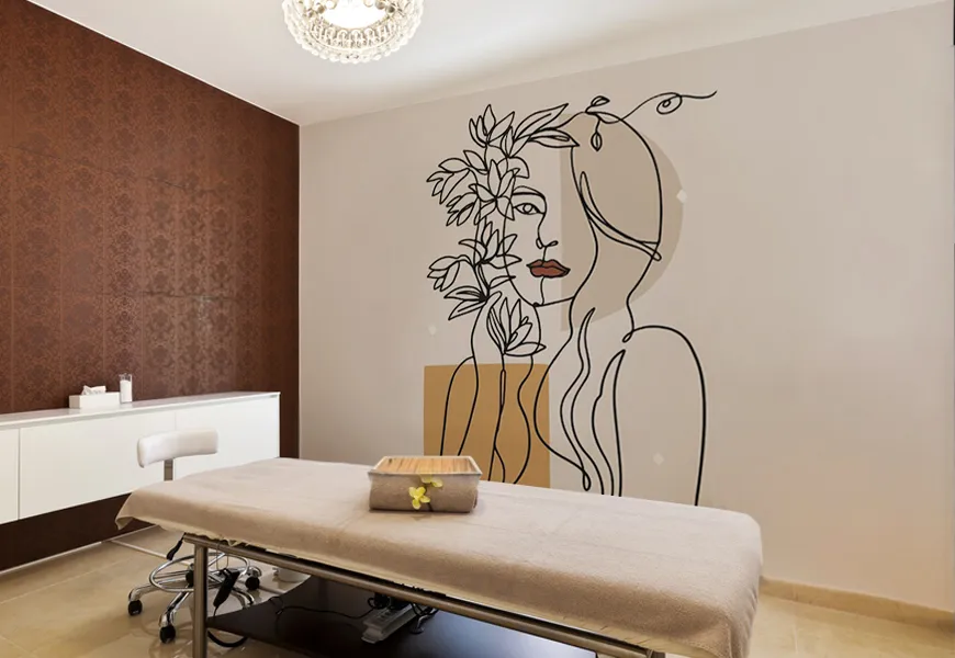 پوستر دیواری کلینیک زیبایی طرح پرتره زن