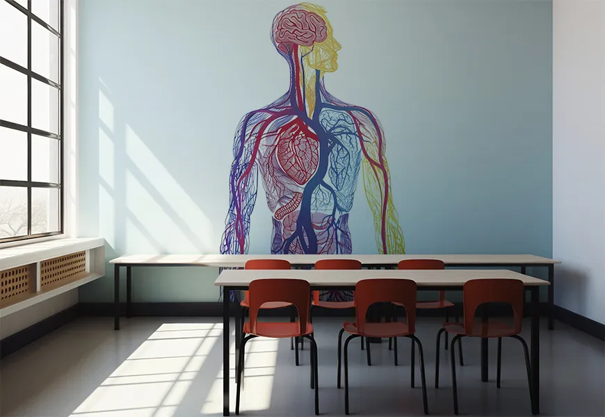 کاغذ دیواری مدرسه ساختار آناتومی بدن
