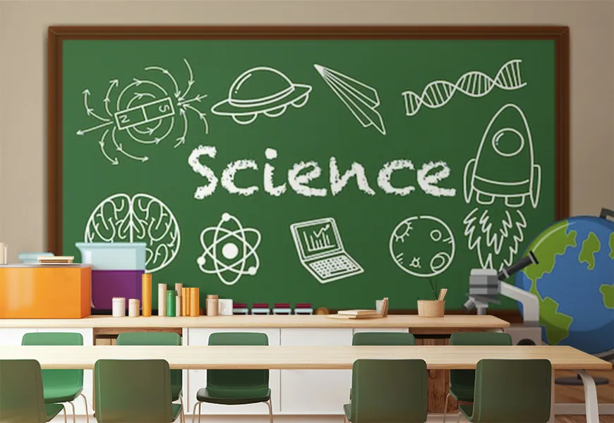 کاغذ دیواری مدرسه طرح آموزشگاه شیمی