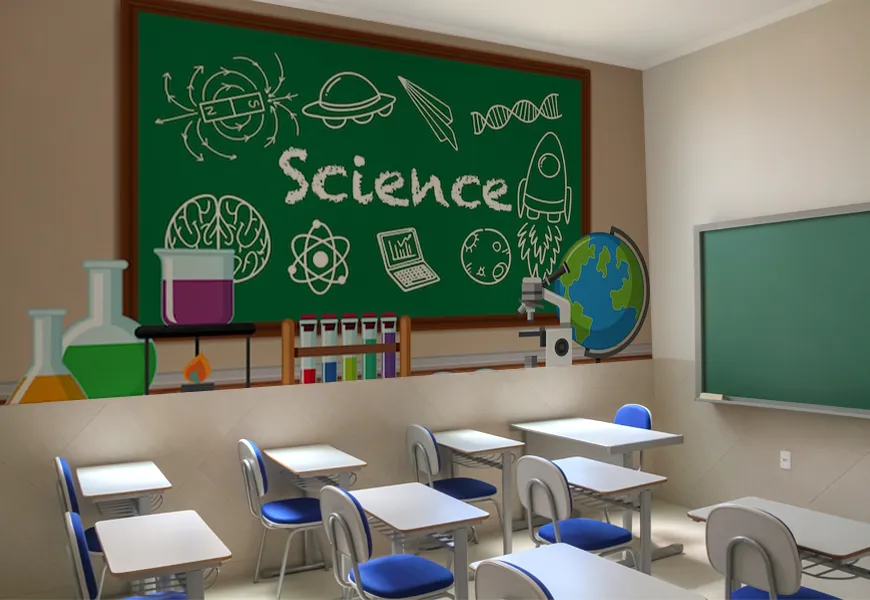 کاغذ دیواری مدرسه طرح آموزشگاه شیمی
