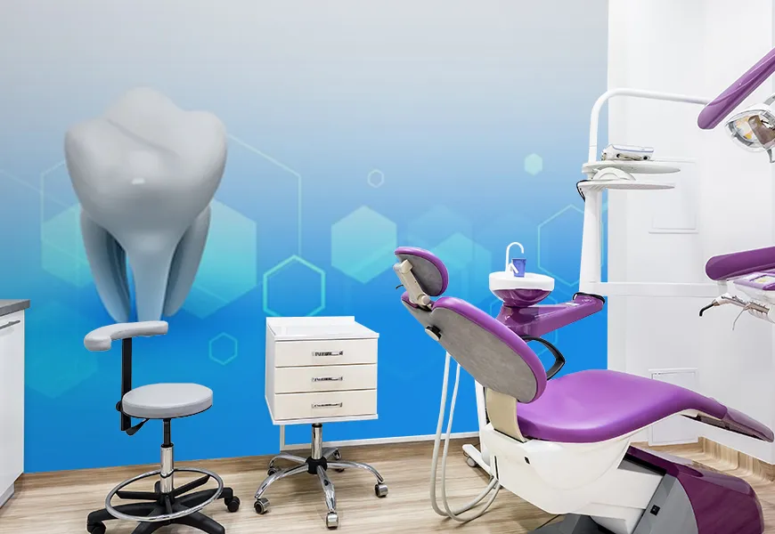 کاغذ دیواری 3 بعدی دندانپزشکی طرح دندان