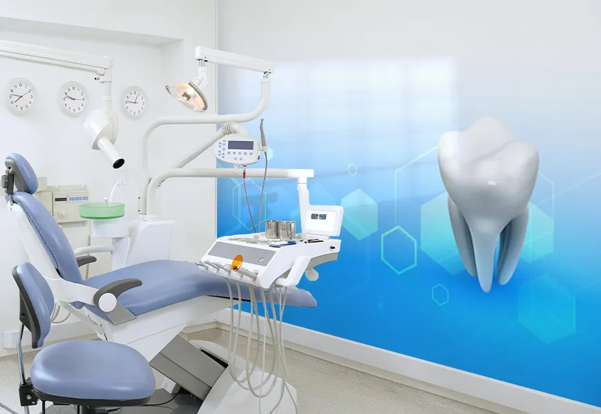 کاغذ دیواری 3 بعدی دندانپزشکی طرح دندان