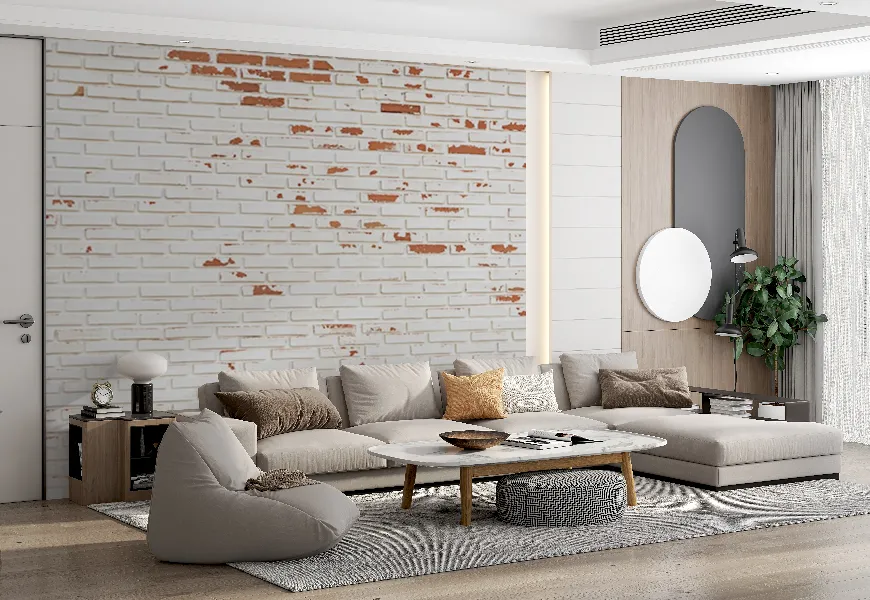 کاغذ دیواری سه بعدی طرح دیوار آجری وینتیج