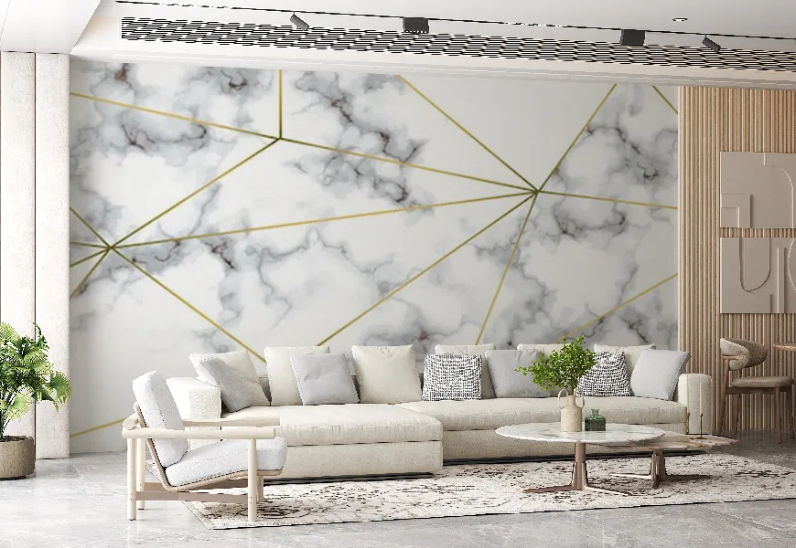 پوستر دیواری سنگ گرانیت پذیرایی طرح هندسی