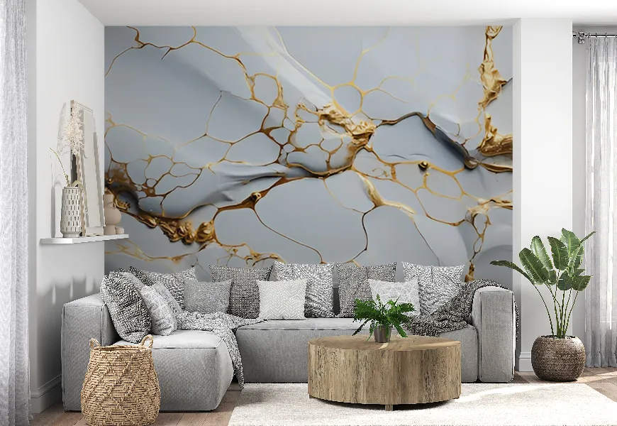 پوستر دیواری لاکچری پذیرایی طرح سنگ