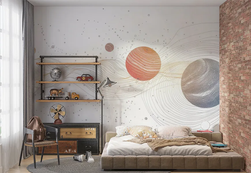 کاغذ دیواری سه بعدی طرح کهکشان