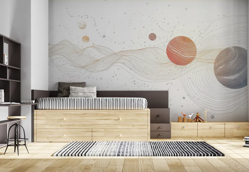 کاغذ دیواری سه بعدی طرح کهکشان