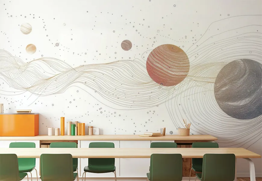 کاغذ دیواری سه بعدی طرح کهکشان