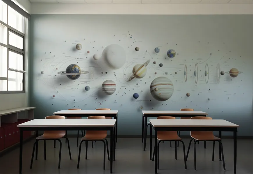 کاغذ دیواری کهکشان طرح منظومه شمسی