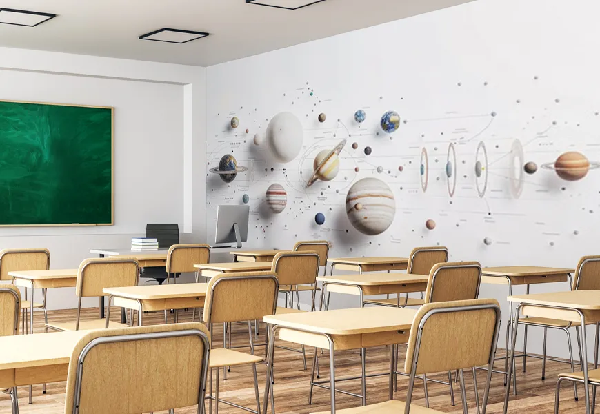 کاغذ دیواری کهکشان طرح منظومه شمسی