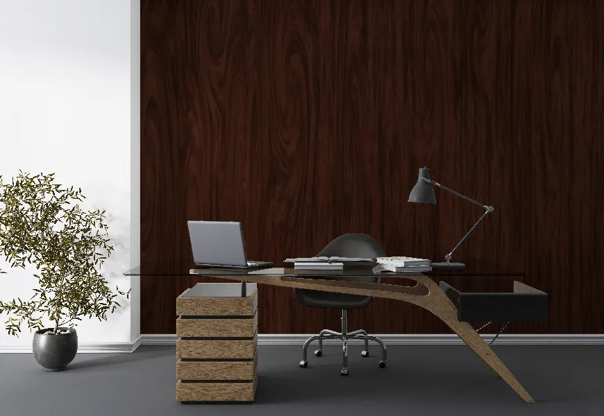 کاغذ دیواری اداری طرح چوب قهوه ای