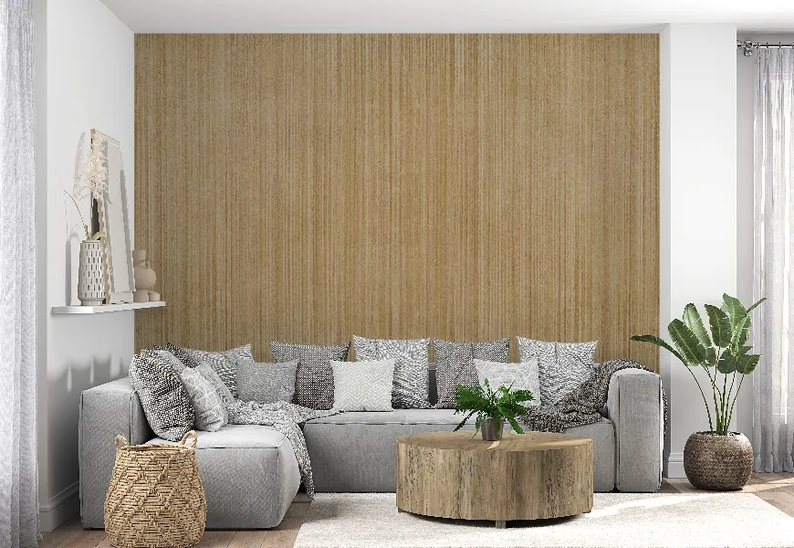 کاغذ دیواری پذیرایی طرح چوب روشن