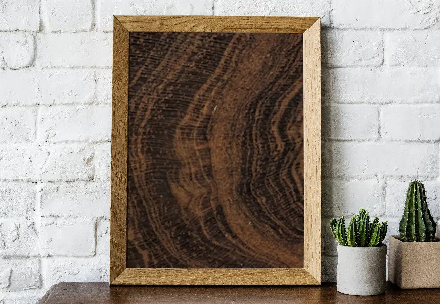 پوستر چوبی طرح سطح برش درخت