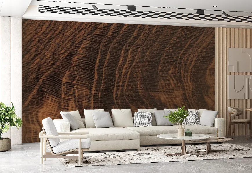 پوستر چوبی پذیرایی طرح سطح برش درخت