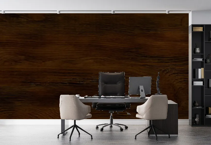 پوستر 3 بعدی طرح چوب قهوه ای تیره