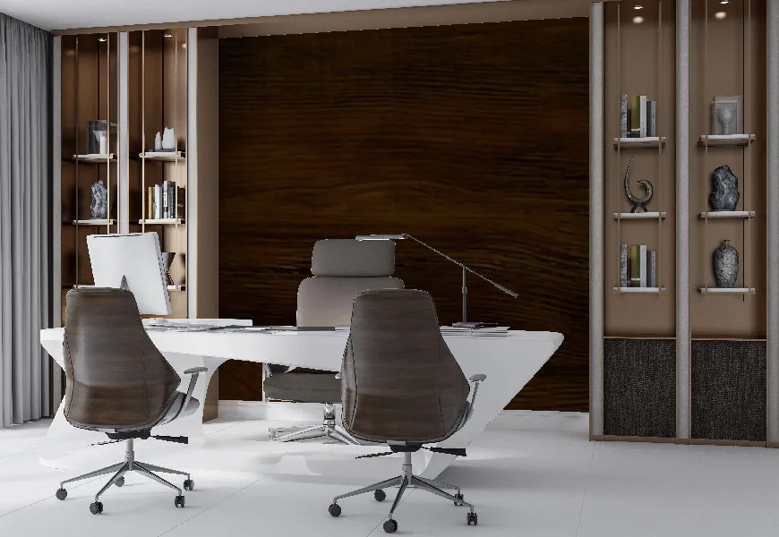 پوستر 3 بعدی طرح چوب قهوه ای تیره