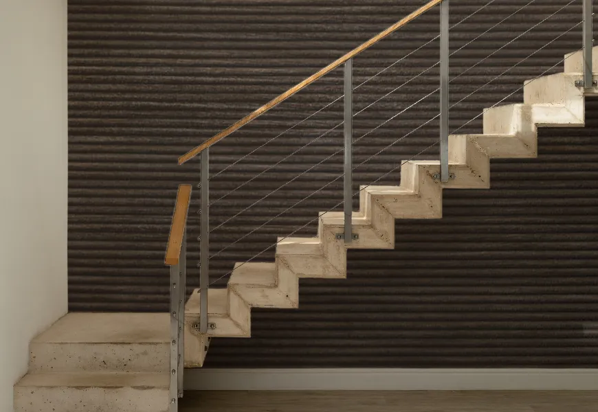 پوستر دیواری سه بعدی طرح چوب باریک راه راه