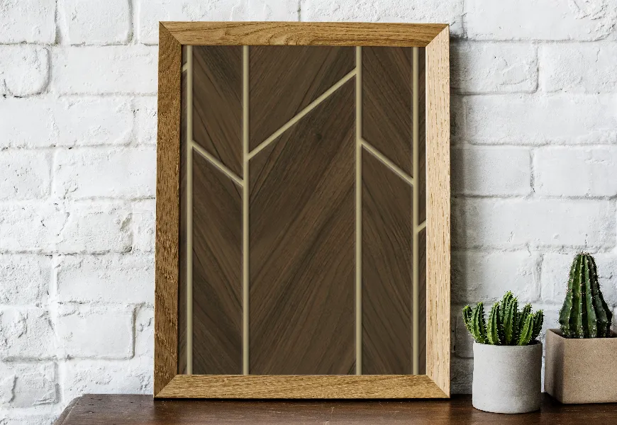 کاغذ دیواری چوبی طرح هندسی