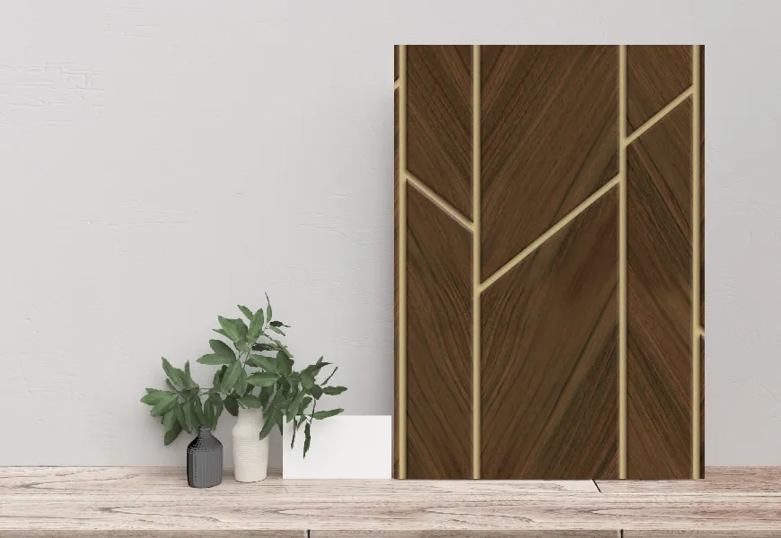 کاغذ دیواری چوبی طرح هندسی