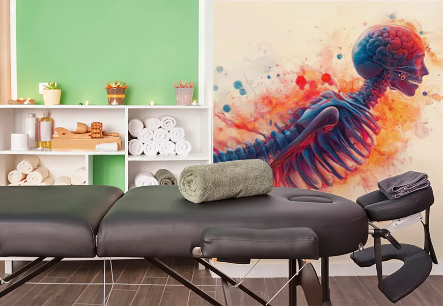 کاغذ دیواری سه بعدی طرح فیزیوتراپی