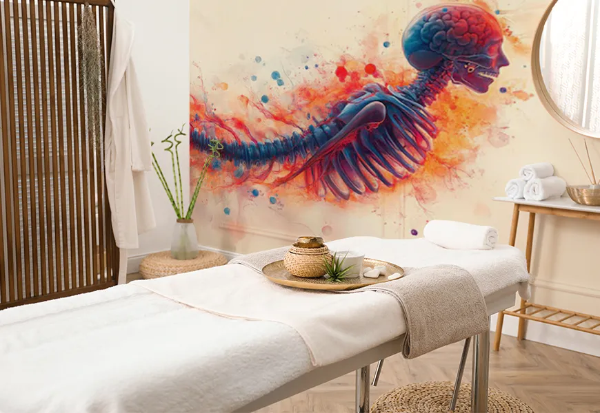 کاغذ دیواری سه بعدی طرح فیزیوتراپی