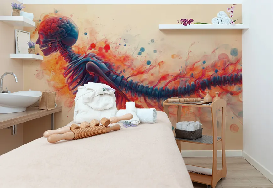 کاغذ دیواری سه بعدی طرح فیزیوتراپی