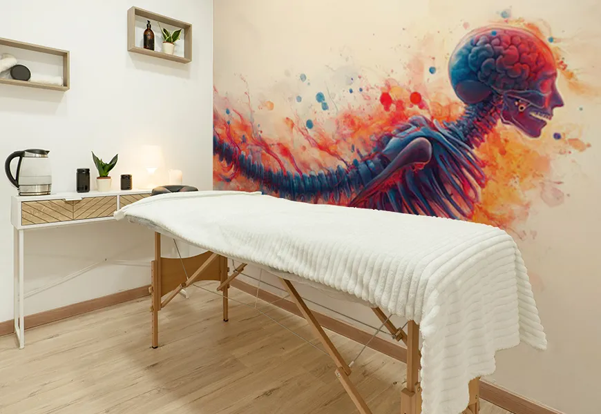 کاغذ دیواری سه بعدی طرح فیزیوتراپی