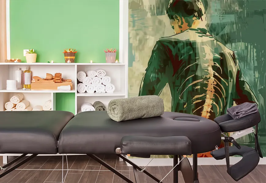 کاغذ دیواری سه بعدی طرح فیزیوتراپی
