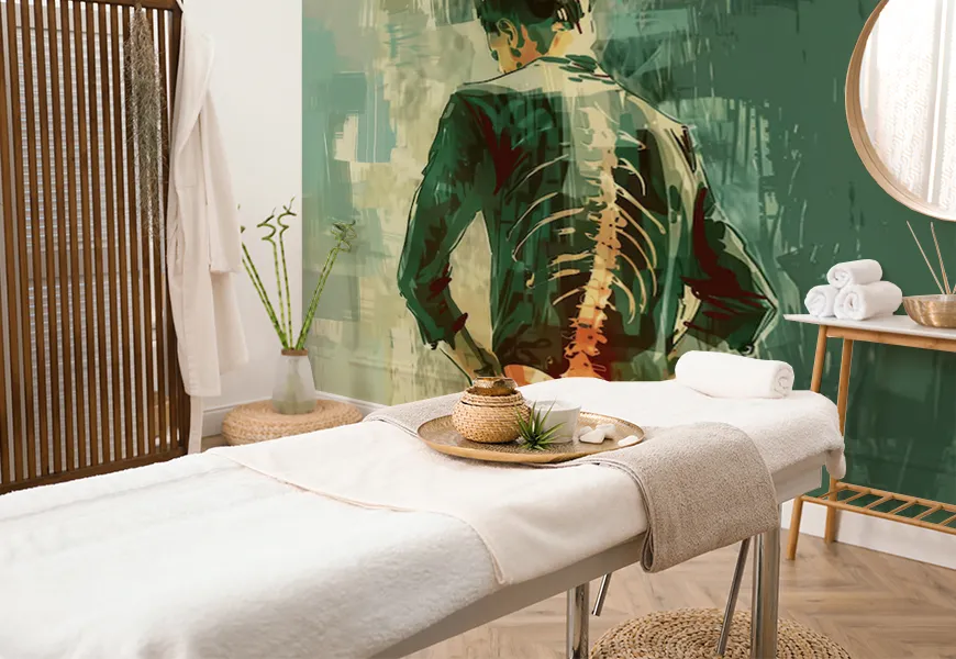 کاغذ دیواری سه بعدی طرح فیزیوتراپی