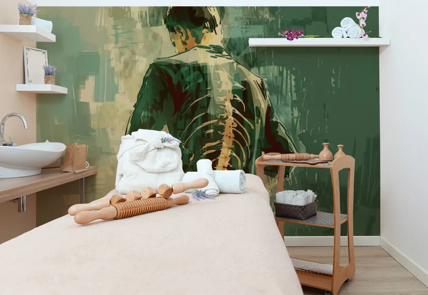 کاغذ دیواری سه بعدی طرح فیزیوتراپی