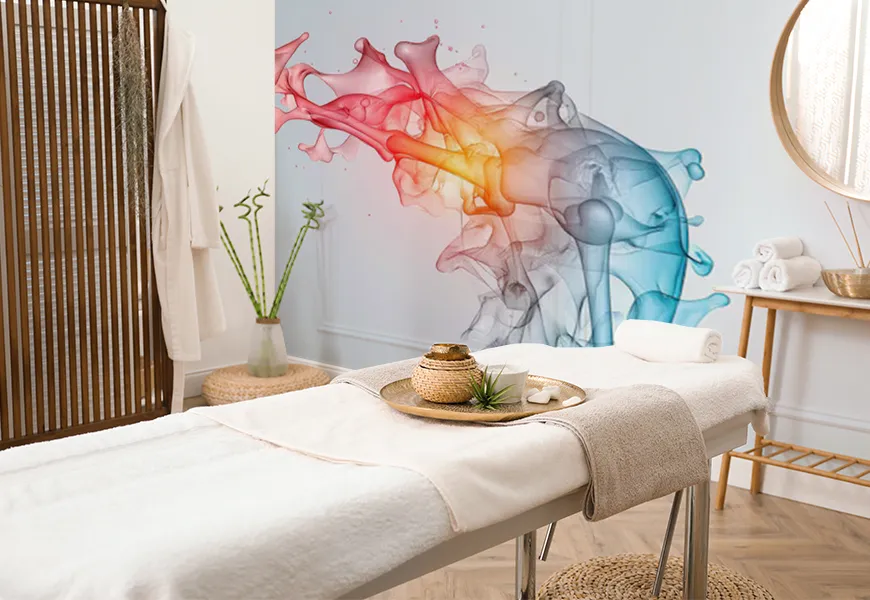 کاغذ دیواری فیزیوتراپی طرح دود چرخان