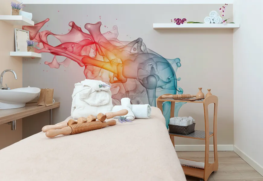 کاغذ دیواری فیزیوتراپی طرح دود چرخان