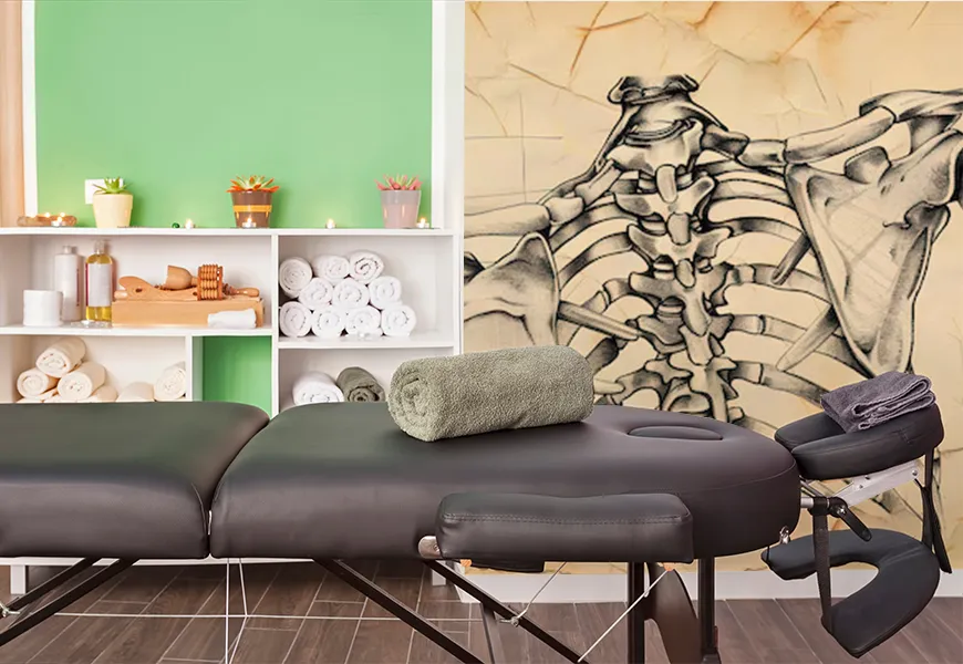 کاغذ دیواری فیزیوتراپی طرح نقاشی آناتومی